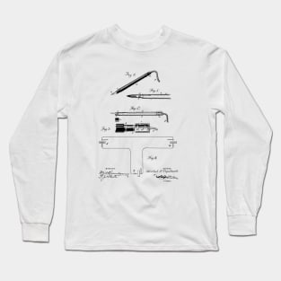 Telegraphic Pen Vintage Patent Hand Drawing Long Sleeve T-Shirt